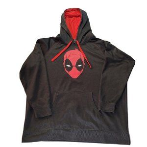 DEADPOOL 2 Marvel Comics Black Red Hoodie Sweatshirt Men's Sz 2XL